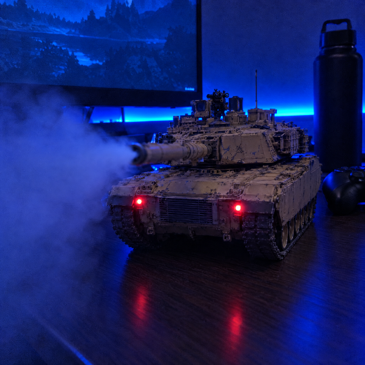 Motor Scent Desert Tank on a gaming desk